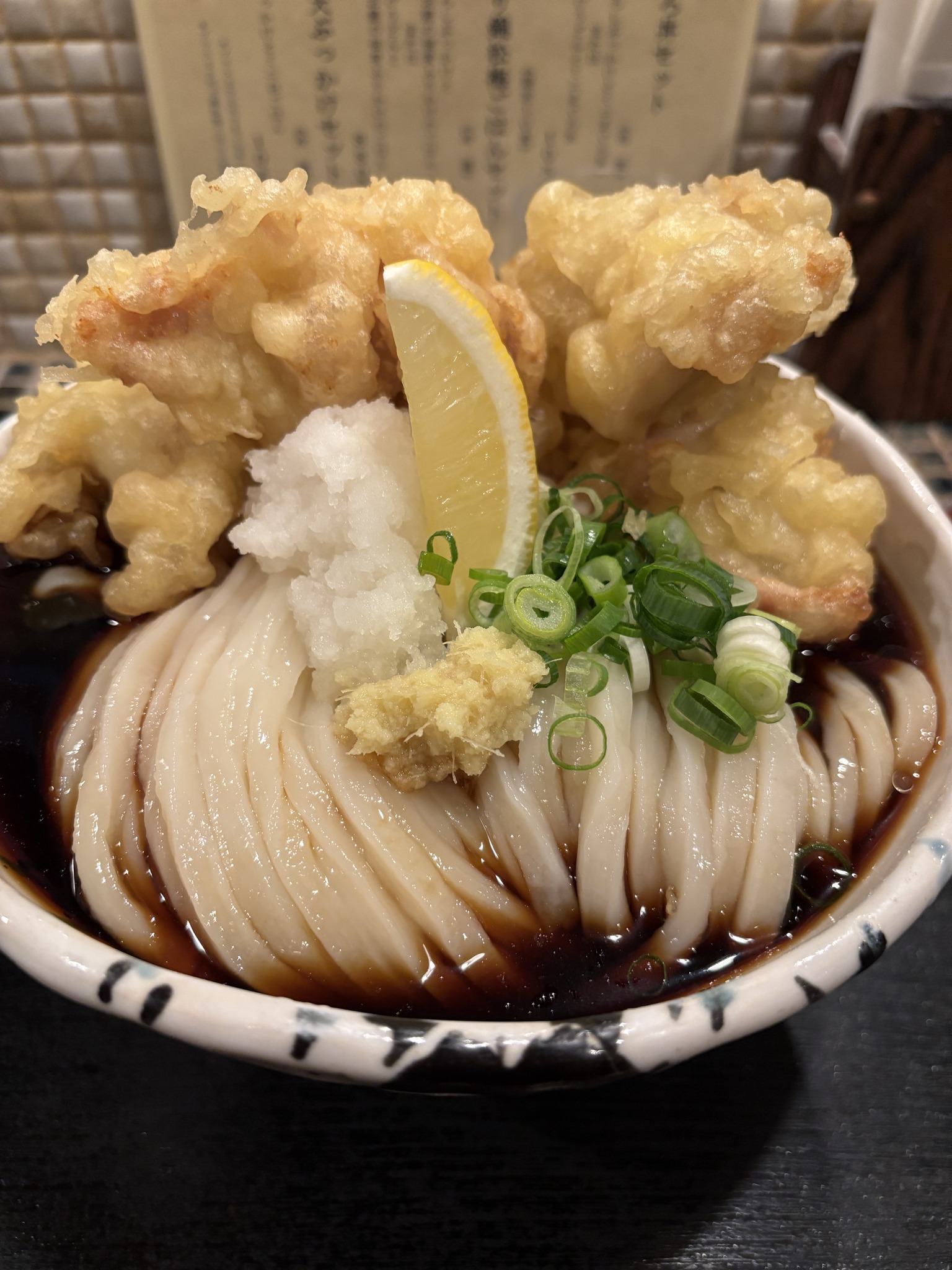 たけうちうどん店の鳥天ぶっかけ